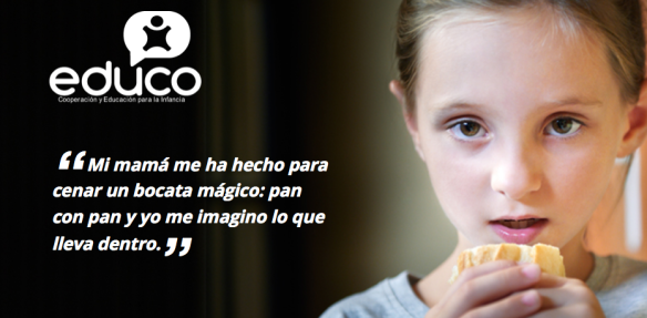Imagen de la campaña contra la pobreza infantil llevada a cabo por la ONG Educo.//Foto: Educo