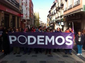 Integrantes del círculo de Podemos en la manifestación del día 8 // Foto: Facebook Podemos Guadalajara.