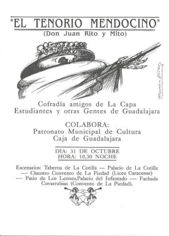 Carátula del programa del I Tenorio Mendocino, de 1992 // Gentes De Guadalajara